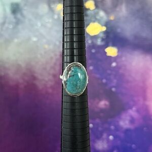 Oval Turquoise Ring Sz 8.5 | I 82